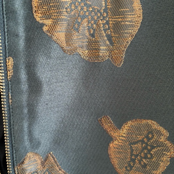 Ann Taylor Floral Gold Metallic Sheath Mini Dress Size 2P Party Cocktail Dressy - Picture 12 of 16